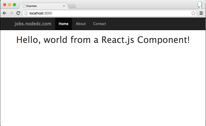 bootstrapped hello react